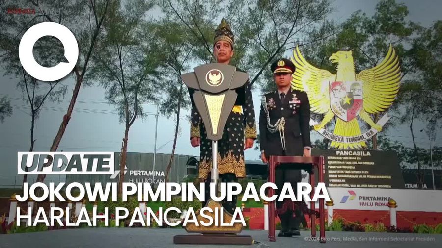 Gaya Jokowi Pimpin Upacara Harlah Pancasila, Pakai Baju Adat Teluk Belanga