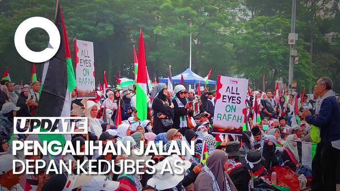 Ada Aksi All Eyes on Rafah di depan Kedubes AS, Arus Lalin Dialihkan