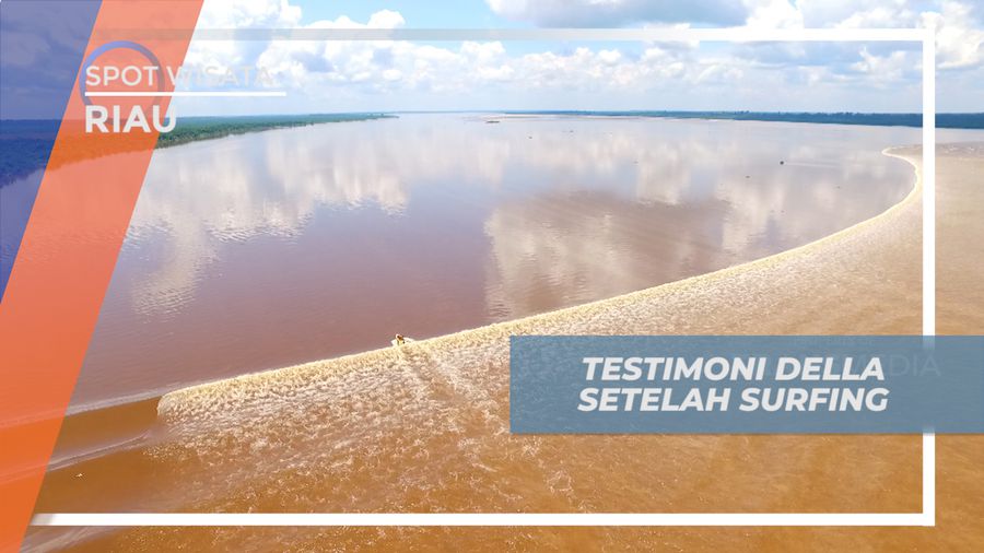 Seru-seruan Habiskan Waktu Bermain Surfing di Sungai Bono, Riau