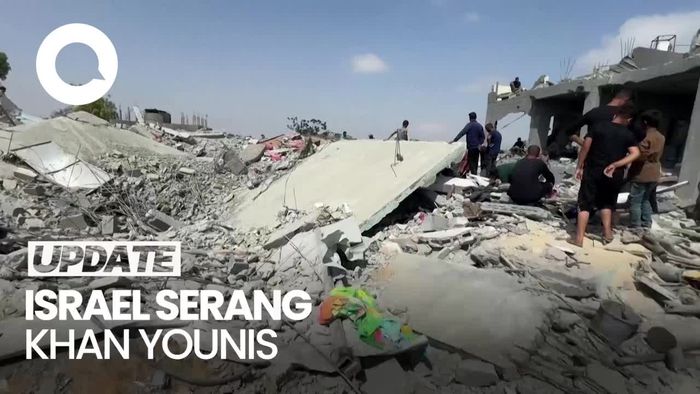 Penampakan Permukiman di Khan Younis Hancur Dirudal Israel