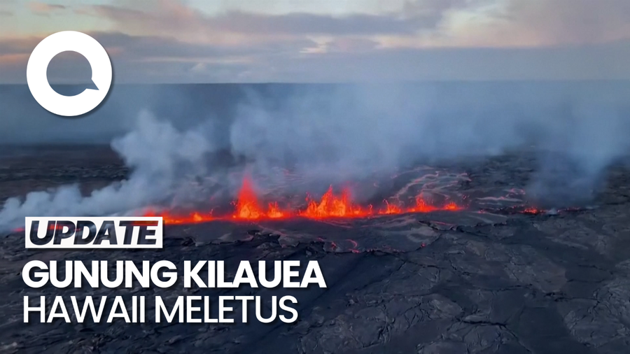 Penampakan Gunung Kilauea di Hawaii Meletus