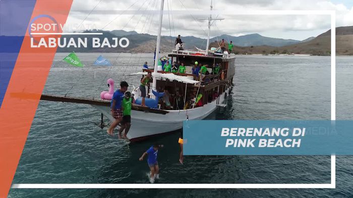 Seru-seruan Berenang Bareng di Pink Beach, Labuan Bajo