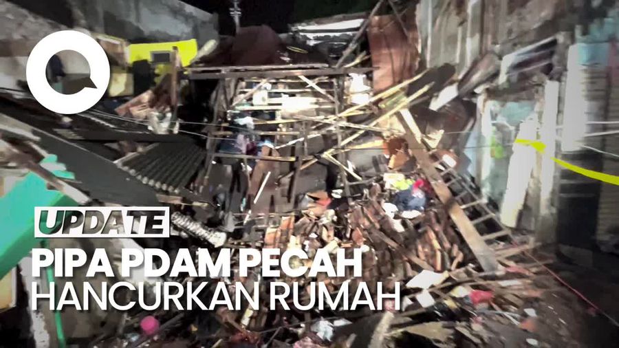 Pipa PDAM Pecah dan Hancurkan Rumah Warga di Bandung