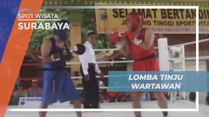 Adu Ketangkasan Lomba Tinju Wartawan di Surabaya