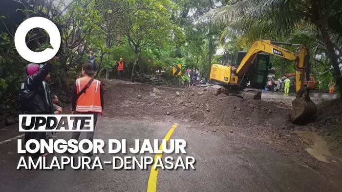 Jalur Amlapura-Denpasar Tertimbun Longsor, Lalu Lintas Macet