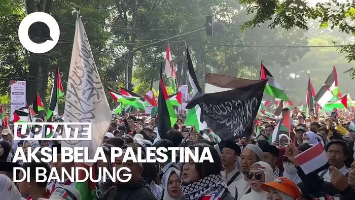 Lautan Manusia di Aksi Bela Palestina di Bandung, Ada Ridwan Kamil