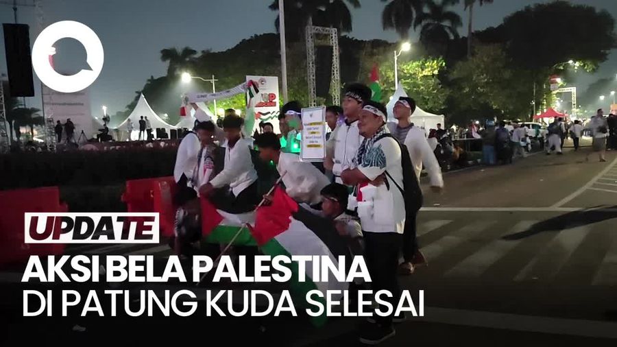 Massa Aksi Bela Palestina Bubar, Lalin Jalan Medan Merdeka Kembali Normal