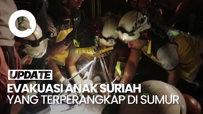 Momen Evakuasi Anak di Suriah yang Terjebak di Sumur 