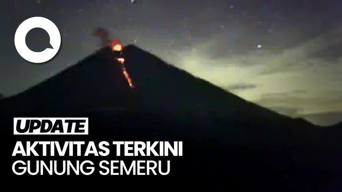 Penampakan Lava Pijar Sepanjang 2,5 Km di Gunung Semeru Pagi Ini