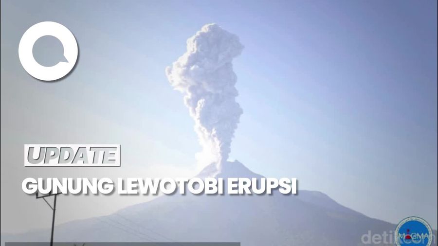 Penampakan Gunung Lewotobi Laki-laki Erupsi Setinggi 1.000 Meter