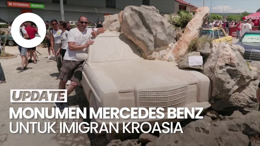 Wujud Monumen Replika Mercedes Benz yang Ada di Kroasia