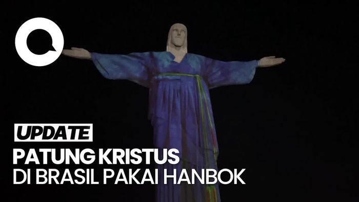 Kala Monumen Christ the Redeemer Kenakan Hanbok Korea