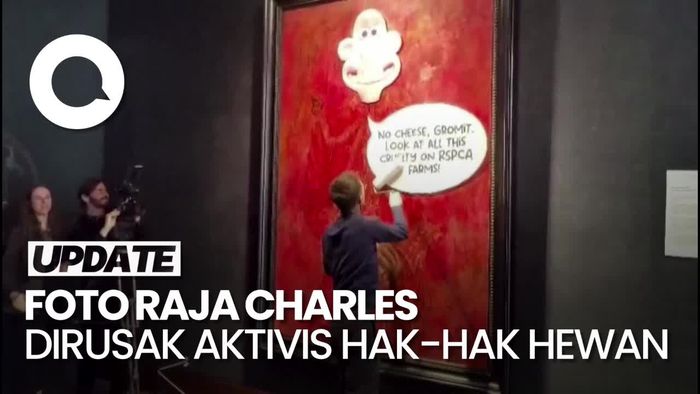 Aktivis Hak-hak Hewan Rusak Potret Raja Charles di Galeri London