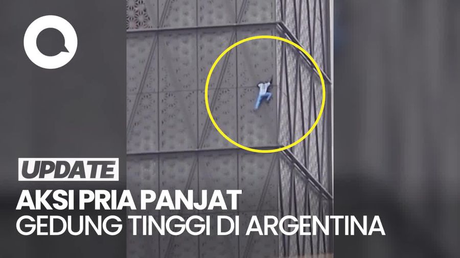 Nekat! Pria Ini Panjat Gedung 30 Lantai Tanpa Alat Bantu di Argentina