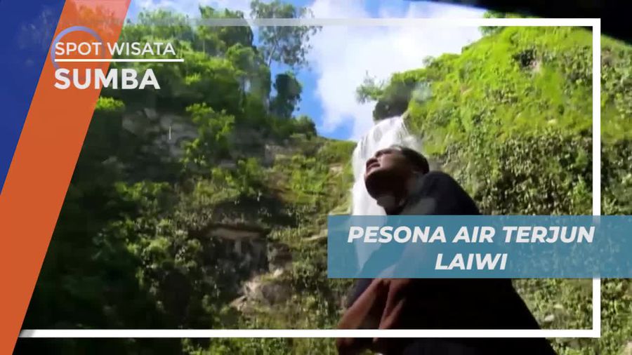 Keindahan Air Terjun Laiwi Dengan Tebing Batu Tinggi di Sumba Timur