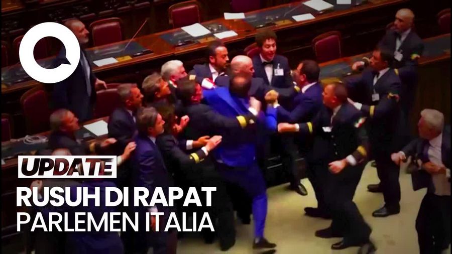 Rapat Parlemen Italia Rusuh, Anggota DPR Berkelahi dan Saling Dorong