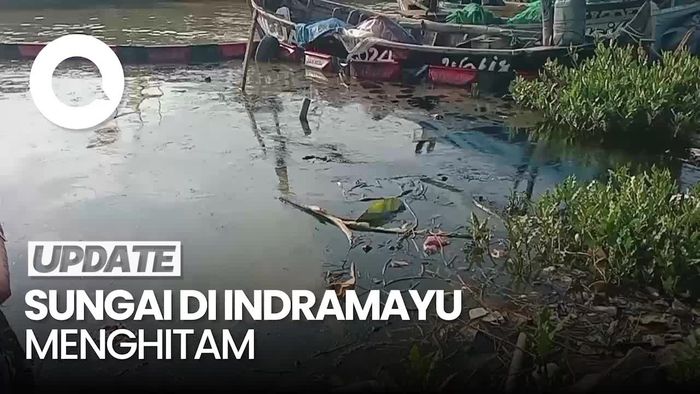 Penampakan Sungai di Indramayu Menghitam, Diduga Akibat Pipa Bocor