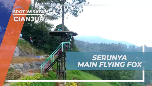 Meluncur Seru Dengan Wahana Flying Fox Cianjur