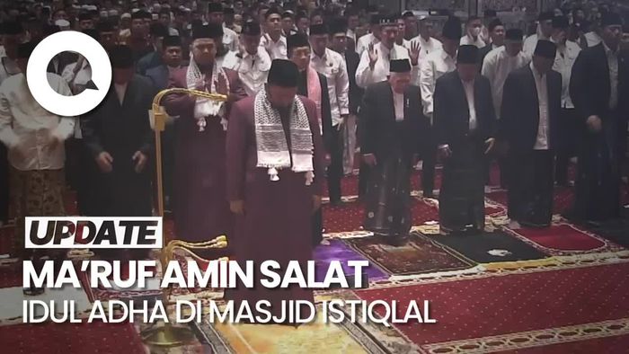 Momen Maruf Amin-JK Salat Idul Adha di Masjid Istiqlal Jakpus