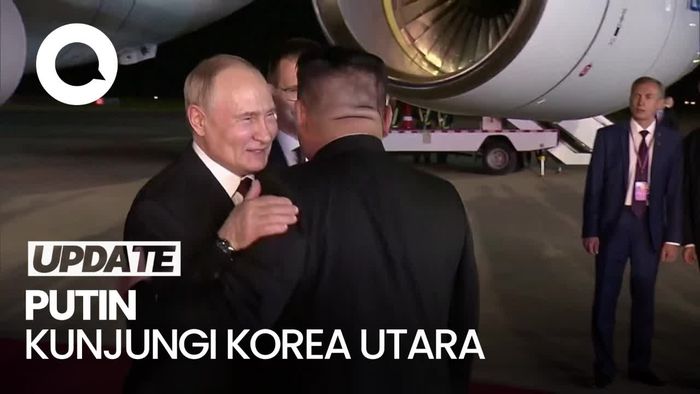 Momen Putin Tiba di Korut, Disambut Pelukan Kim Jong Un