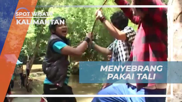 Memacu Adrenalin Menyebrangi Sungai Menggunakan Tali, Samarinda