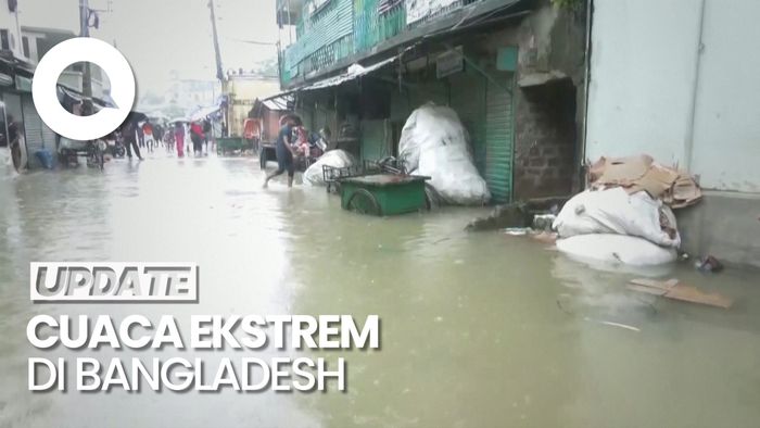 Penampakan Banjir Landa Bangladesh, 800 Ribu Jiwa Terdampak