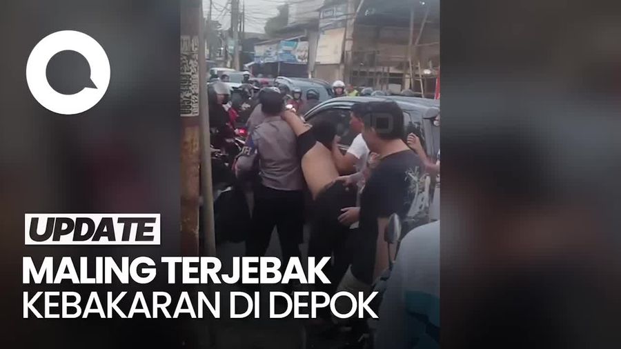 Maling di Minimarket Depok Terjebak Kebakaran, Gedor-gedor Minta Tolong