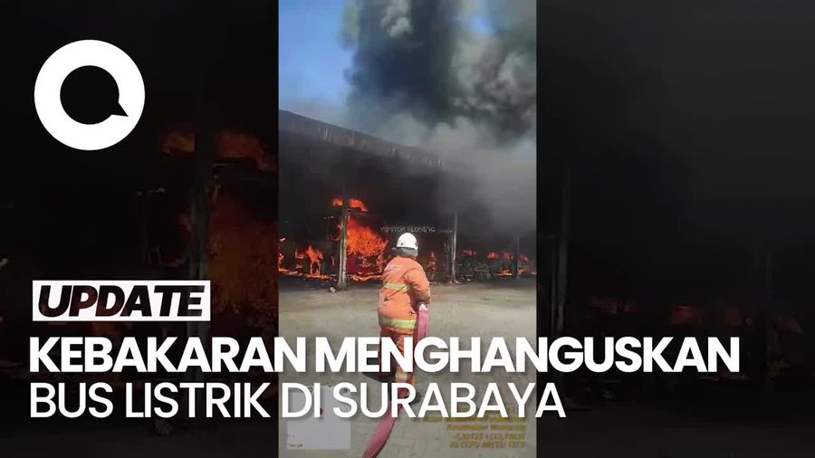 Kebakaran Bengkel Damri Surabaya, Bus Listrik Hibah G20 Hangus