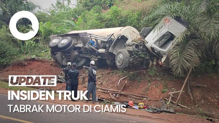 Truk Semen Tabrak Pemotor Baru Pulang Merantau Hingga Tewas di Ciamis