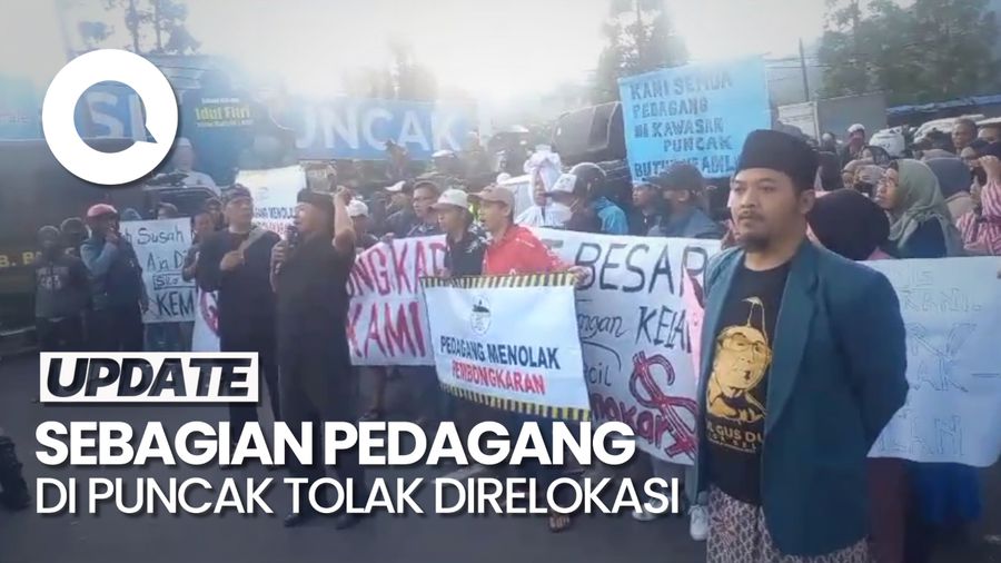 Penertiban PKL di Puncak Diprotes Pedagang-Lalin Tersendat