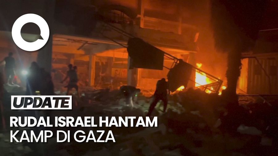 Kepanikan Warga Palestina Seusai Rudal Israel Hantam Kamp di Gaza