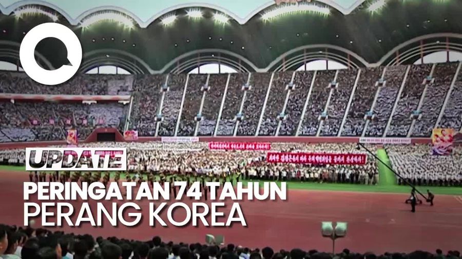Momen Warga Korut Peringati 74 Tahun Perang Korea di Pyongyang