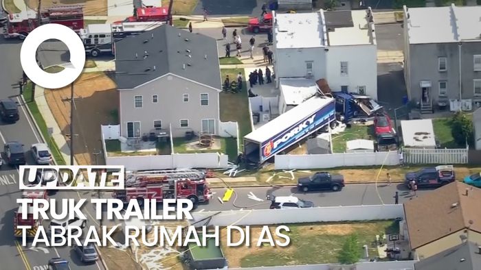 Hilang Kendali, Truk Trailer Tabrak Rumah di New Jersey