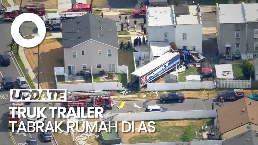 Hilang Kendali, Truk Trailer Tabrak Rumah di New Jersey