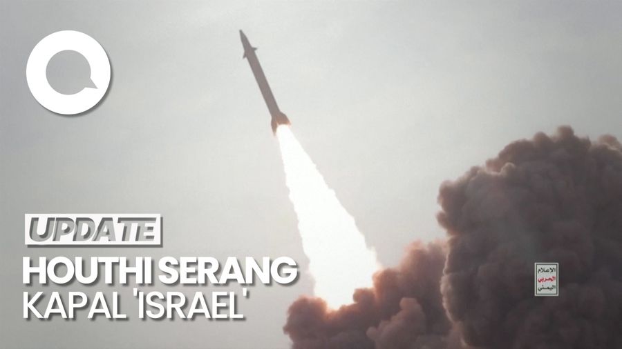 Momen Rudal Houthi Meluncur Menargetkan Kapal Israel