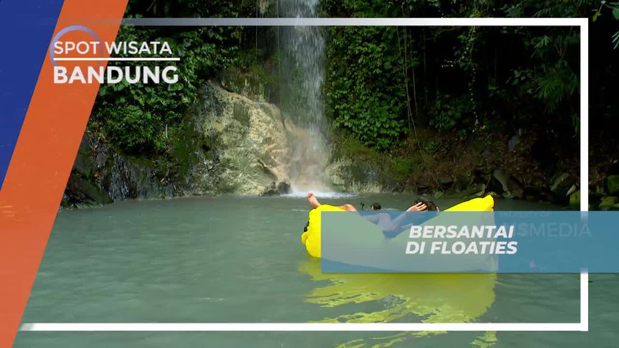 Bersantai Dengan Floaties di Air Terjun Koleangkak Bandung 