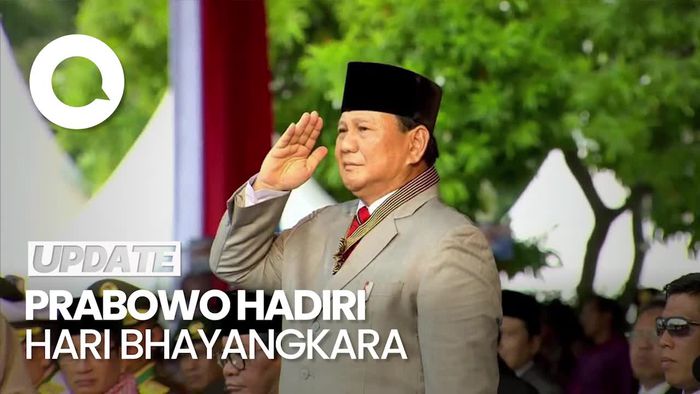 Momen Prabowo Hadiri Upacara Hari Bhayangkara Seusai Jalani Operasi