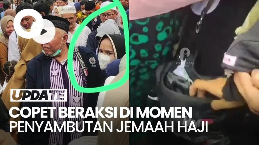 Aksi Copet Tertangkap Kamera saat Penyambutan Jemaah Haji di Pekalongan