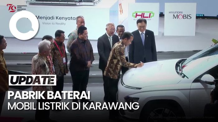 Momen Jokowi Resmikan Pabrik Baterai Mobil Listrik di Karawang