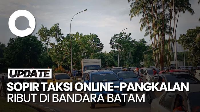Sopir Taksi Online-Pangkalan Ribut, Jalan Bandara Hang Nadim Sempat Diblokir