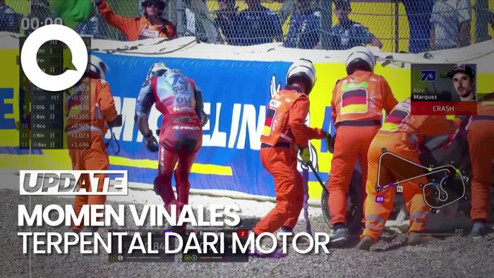 Detik-detik Alex Marquez Crash, Vinales Terpental dari Motor