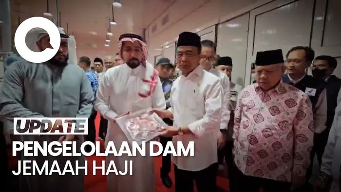 Momen Menko PMK Tinjau Pengelolaan Daging Dam Jemaah Haji RI