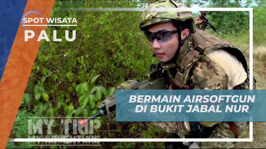 Adu Ketangkasan Bermain Airsoft Gun di Bukit Jabal Nur Palu