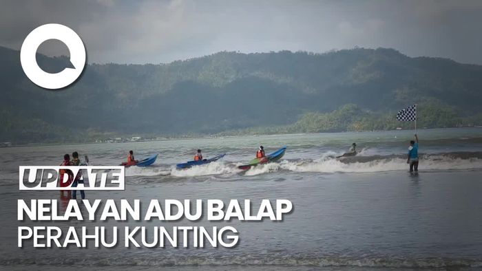 Melihat Keseruan Nelayan di Trenggalek Adu Balap Perahu Kunting