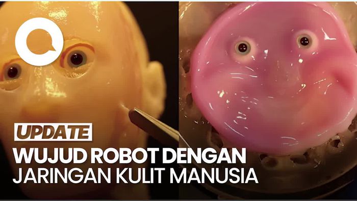 Wujud Wajah Robot Humanoid yang Berlapiskan Jaringan Kulit Manusia