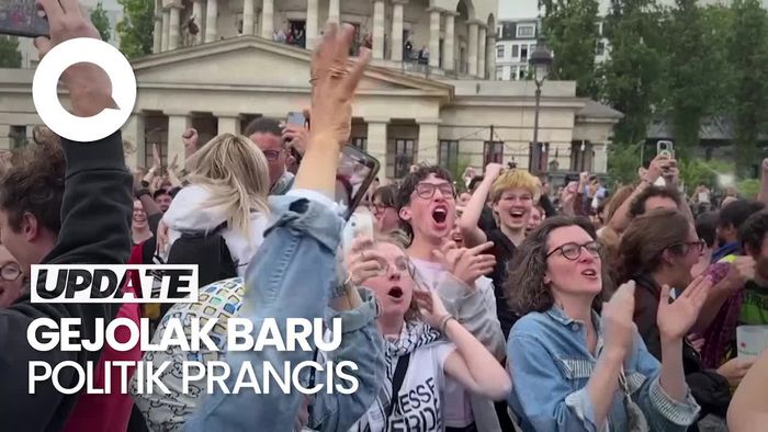 Ekspresi Bahagia Warga Prancis saat Koalisi Sayap Kiri Unggul di Pemilu