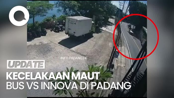 Detik-detik Kecelakaan Maut Bus Vs Innova di Padang, 1 Tewas-3 Terluka