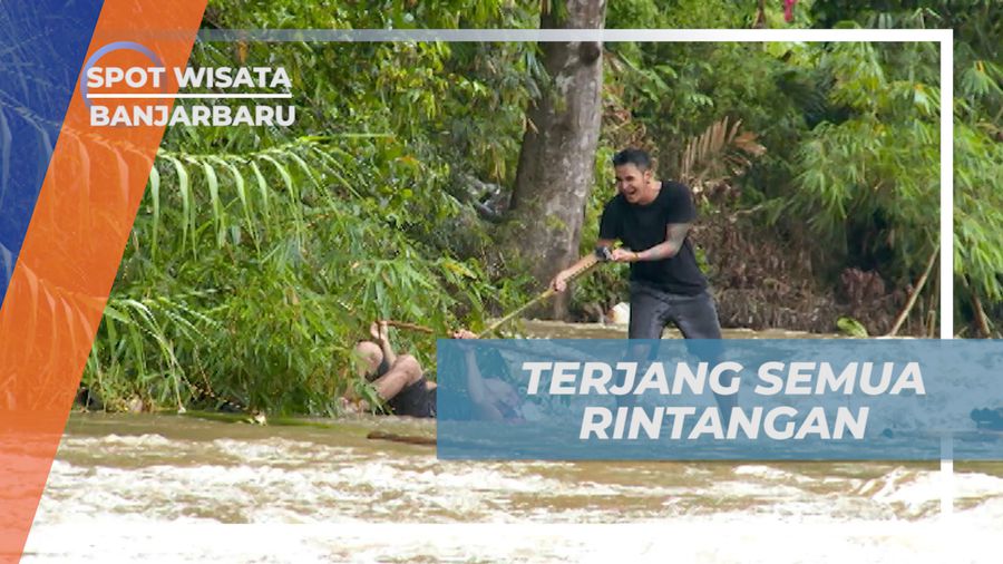 Sensasi Seru, Menerjang Rintangan Naik Rakit Bambu, Banjarbaru