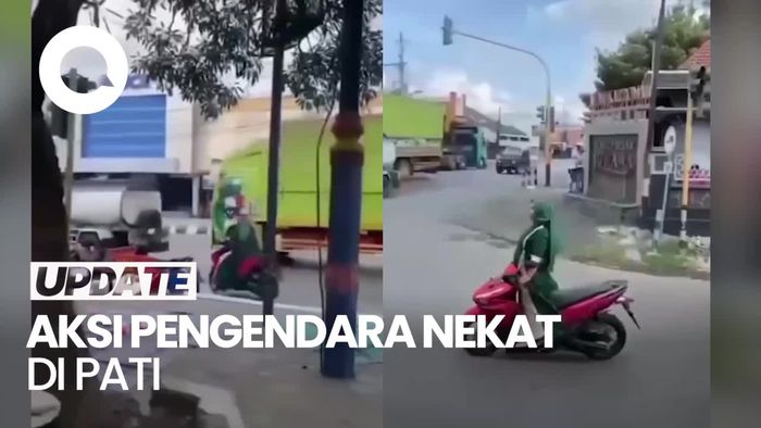 Viral Emak-emak Motoran Sambil Berdiri di Pati, Ternyata ODGJ