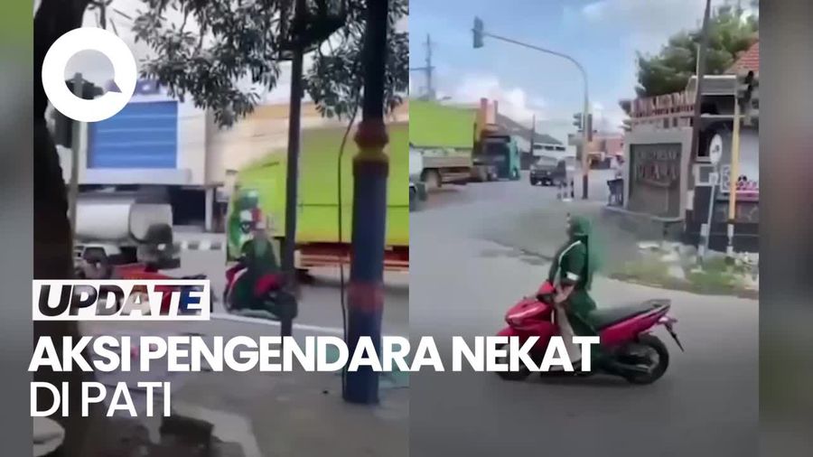 Viral Emak-emak Motoran Sambil Berdiri di Pati, Ternyata ODGJ